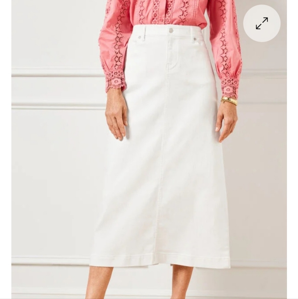 Talbots White A-Line Skirt